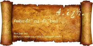 Ambrózy Ábel névjegykártya
